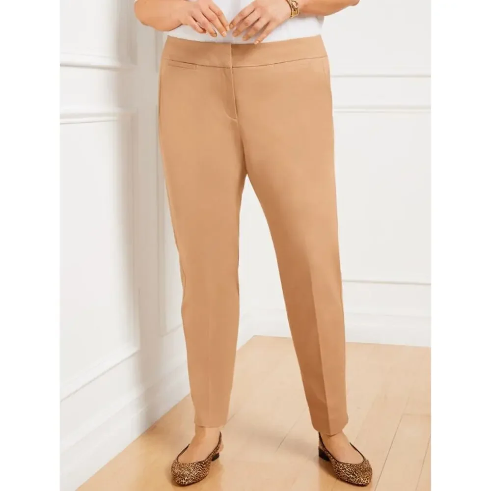 NWT TALBOTS bi stretch Chatham Slim Leg Ankle Pants Toasted Coconut 16P PETITE